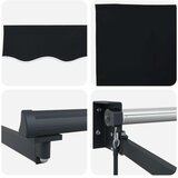 Ročna zložljiva senčnica z LED lučmi Črna 3 x 2,5 m, (5000206077) | Shoptok.si