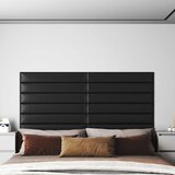  Zidna uzglavlja 12 pcs 90 x 15 cm Crna tkanina | shoptok.hr