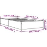  Okvir za krevet boja hrasta 100x200cm konstruirano drvo i metal | shoptok.hr