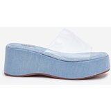 Boto Women's Slippers With Transparent Strap On Wedge Jeans Meltiana | shoptok.hr