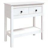  Konzolni stol bijeli 75 x 35 x 75 cm od masivne borovine | shoptok.hr