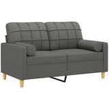  Dvosjed s ukrasnim jastucima tamnosivi 120 cm od tkanine | Eponuda.com