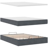  Otomanski krevet s madracem tamnosivi 140x190 cm baršunasti | shoptok.hr