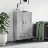 The Living Store Visoka omara betonsko siva 69,5x31x115 inženirski les - Visoka Omarica, (21430545) | Shoptok.si