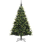 vidaXL Umjetno sklapanje božićnog drvca s 300 LED dioda Zelena 210 cm | shoptok.hr