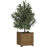 vidaXL Vrtno cvetlično korito medeno rjavo 31x31x31 cm trdna borovina | Shoptok.si