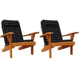  Jastuci za stolicu Adirondack 2 kom crni karirani od tkanine | shoptok.hr
