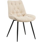 CARRYHOME stol, kovina, tekstil naravne barve, črna | Shoptok.si