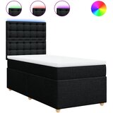  Box spring krevet s madracem crni 80 x 200 cm od tkanine | shoptok.hr