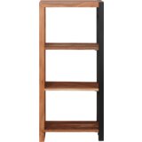 vidaXL Knjižna omara Rjava, Črna 50 x 30 x 110 cm Masiven les akacije | Shoptok.si