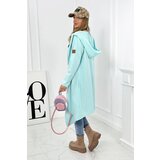Kesi Long hooded cardigan mint | shoptok.hr