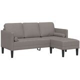 vidaXL L-oblikovan kavč Taupe Trden bukov les 173 x 131 x 67 cm Trosed | Shoptok.si