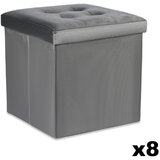 Brandless Zložljiv puf L z gumbi - 38x38x38cm žametno siva x 8, (22056066) Cene