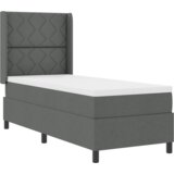 vidaXL Box Spring Postelja z Blazino & LED Temno Siva 90x190 cm Tkanina | Shoptok.si