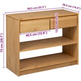  Konzolni stol SAUDA boja hrasta 89,5 x 36,5 x 73 cm od borovine | Eponuda.com