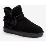 Kesi Women's suede snow boots with cutouts, black Eraclio