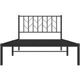 Metalni okvir za krevet s uzglavljem crni 107x203 cm | shoptok.hr