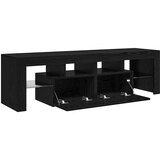 TV ormarić s LED svjetlima crni hrast 140x36,5x40 cm inženjerski drvo | Eponuda.ba