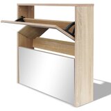 Furnova Omarica za čevlje 2 nadstropna z ogledalom hrast 63x17x67 cm, (21955721) | Shoptok.si