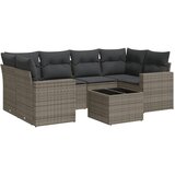 Maison Chic Seti vrtnega pohištva - Vrtna garnitura - Vrtni pohištvo set 7-delna z blazinami siv poli ratan, (21801442) | Shoptok.si