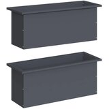  Vrtna posuda za sadnju s LED svjetlom 2 kom. Antracit - Antracit 30 x 80 x 30 cm 2 | shoptok.hr