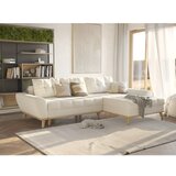 Ropez Kremno bela raztegljiva kotna sedežna garnitura (desni kot) Balitco – | Shoptok.si
