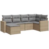  6-dijelni set vrtnih sofa s jastucima bež od poliratana | shoptok.hr