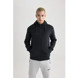 Defacto Regular Fit Hooded Soft Feather Inner Cardigan