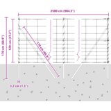 vidaXL Ograda za njive 1.2x25 m Pocinčani čelik | shoptok.hr