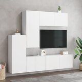  5-dijelni zidni TV elementi bijeli od konstruiranog drva | shoptok.hr