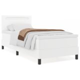 Box Spring krevet s madracem u bijeloj boji jednomjesto umjetna koža | shoptok.hr