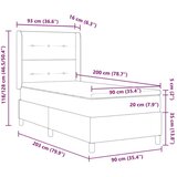 Box spring krevet s madracem Krema 90 x 200 cm tkanina | shoptok.hr