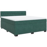 vidaXL Box spring postelja z vzmetnico temno zelena 180x200 cm žamet, (21307977) | Shoptok.si