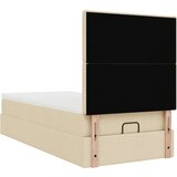 vidaXL otomanski okvir kreveta s madraca krem 80x200cm od tkanine | shoptok.hr
