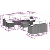  10-dijelni set vrtnih sofa s jastucima crni od poliratana | shoptok.hr