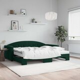  Dnevni krevet na razvlačenje tamnozeleni 90 x 200 cm baršunasti | shoptok.hr