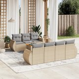  8-dijelni set vrtnih sofa od poliratana s jastucima bež | shoptok.hr
