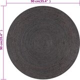  Ručno rađeni tepih od jute okrugli 90 cm tamnosivi | Eponuda.ba