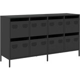 vidaXL Komoda črna 135x39x73,5 cm hladno valjano jeklo | Shoptok.si