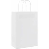  Papirnate vrećice 50 kom s ručkama bijele 21x11x31 cm | shoptok.hr