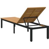  Ležaljka za sunčanje Crna 200 x 55 x 35 cm Čvrsto drvo akacije | shoptok.hr