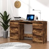Maison Chic Pisalna miza - pisarniška miza - Računalniška miza dimljeni hrast 140x50x77 cm konstruiran les, (21784949) | Shoptok.si