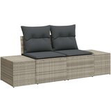  9-delni vrtni kavni set z blazinami svetlo sivi poli ratan, (22090762) | Shoptok.si