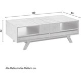 Bessagi Home moderna klubska mizica casper, barva betona, hrasta, predali | Shoptok.si