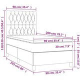 Box spring postelja z vzmetnico svetlo siva 90x200 cm žamet, (20791088) | Shoptok.si