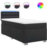 Maison Chic Box spring postelja - Vzmetna postelja z vzmetnico črna 90x200 cm umetno usnje SL18264, (21894290) | Shoptok.si