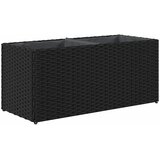  Vrtna sadilica s 2 posude crna 72 x 30 x 32 cm od poliratana | shoptok.hr