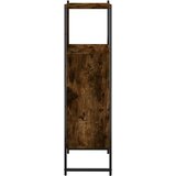 vidaXL Kopalniška omarica dimljeni hrast 33x33x120,5 cm inženirski les | Shoptok.si