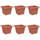  Kvadratna cvetlična posoda 6 pcs Kamnito rdeča 20 x 20 x 16 cm, (5000207476) | Shoptok.si