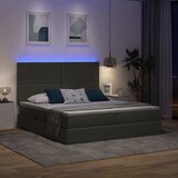  Krevet s LED trakama s pohranom Tamno siva 180 x 200 cm tkanina | shoptok.hr